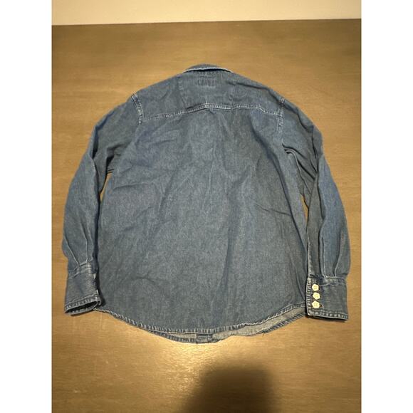 Wrangler womens button up denim Shirt embroidered bird detail size Small S rare - Picture 7 of 7
